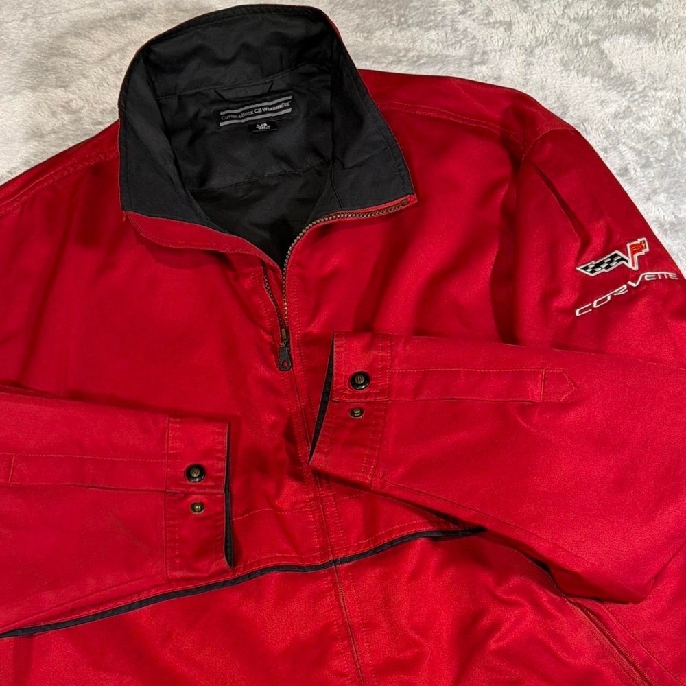 Y2K Vintage Corvette Racing Jacket | Cutter & Buck | Red | Size L